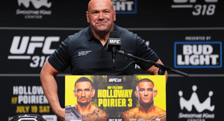 Nueva Orleans, Louisiana-julio 17: El presidente y director ejecutivo de la UFC, Dana White, dio la bienvenida a la conferencia de prensa del UFC 318 en el batido King Center el 17 de julio de 2025 en Nueva Orleans, en Louisiana. (Foto de Cooper Neill / Zuffa LLC)