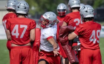 Nota de fútbol UNM: Lobos que trabajan en las lesiones del receptor antes de la primera refriega