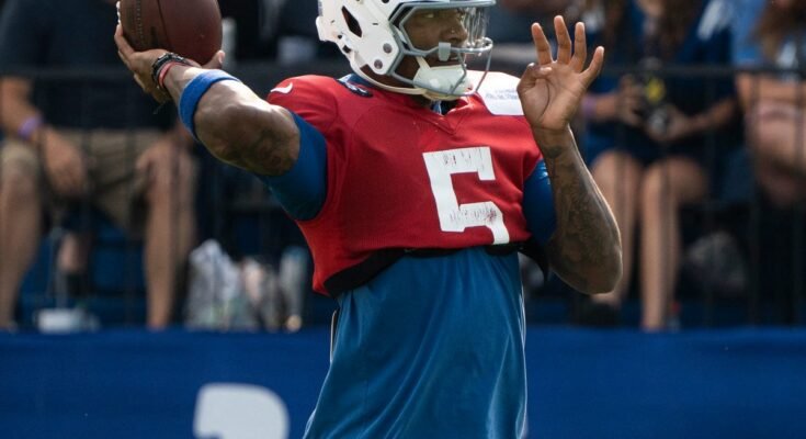 Anthony Richardson está luchando en la zona roja, dos minutos