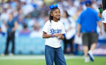 La hija de Kobe Bryant, Bianka Bryant, jugó un papel especial en el juego tributo de los Dodgers