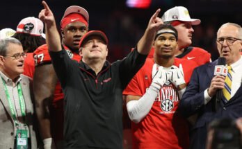 Georgia HC Kirby Smart después del campeonato seco
