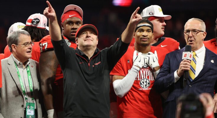 Georgia HC Kirby Smart después del campeonato seco