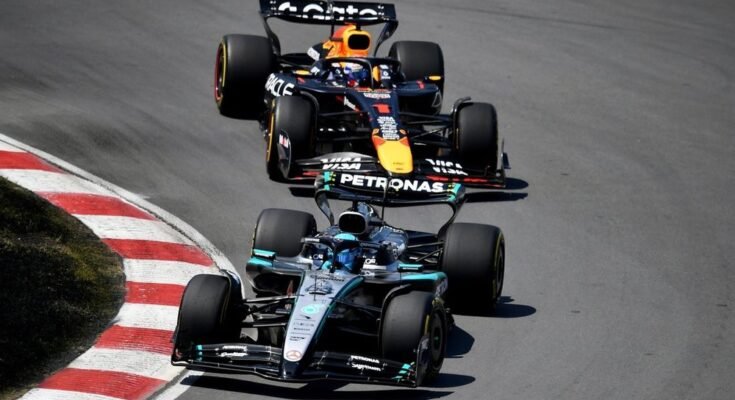 Max Verstappen, Red Bull Racing, George Russell, Mercedes