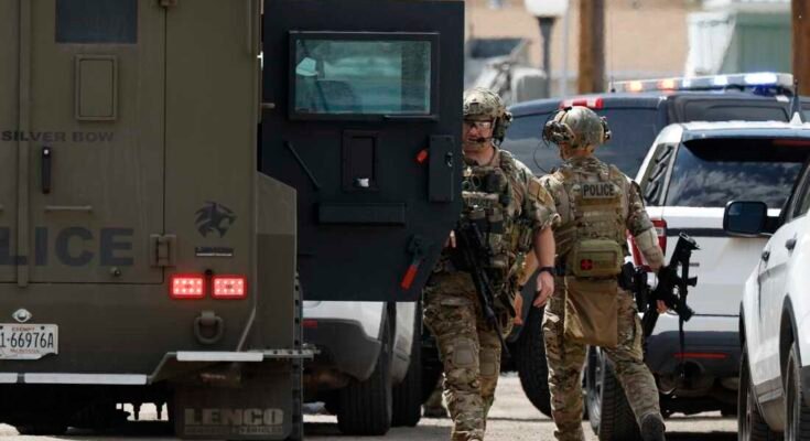 El viernes, el personal de la policía responde a un tiroteo reportado en Anaconda, en Mont.,